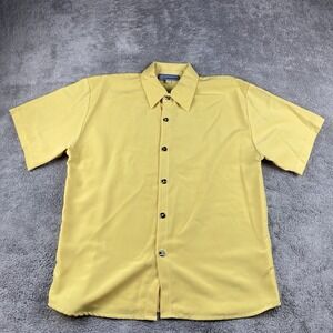 Lavana USA Shirt Buttons Womens 14 Yellow Short Sleeve